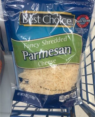 Fancy shredded Parmesan front packaging