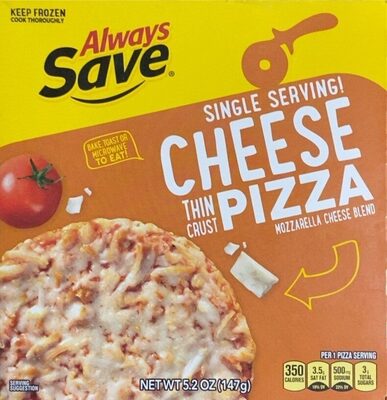 Single serving cheese pizza