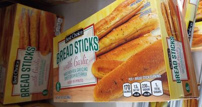 Bread sticks with garlic, garlic