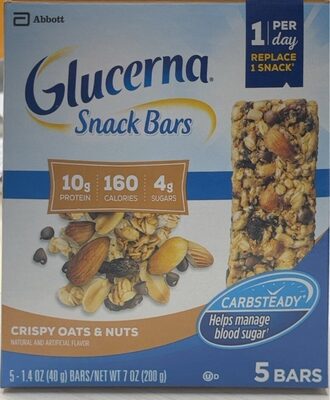 Crispy oats and nuts snack bars