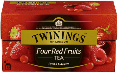 Twinings 4 Røde Frukter 25 poser front packaging