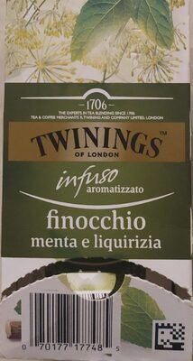 Infuso aromatizzato finocchio menta e liquirizia