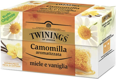 Camomilla aromatizzata miele vaniglia front packaging