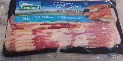 Hickory smoked classic cut bacon front packaging