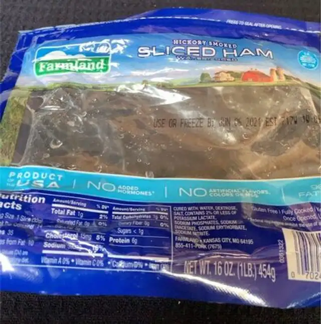 Hickory smoked slice ham front packaging