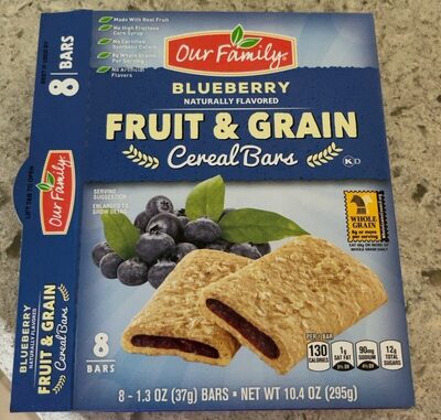 Blueberry fruit & grain cereal bars