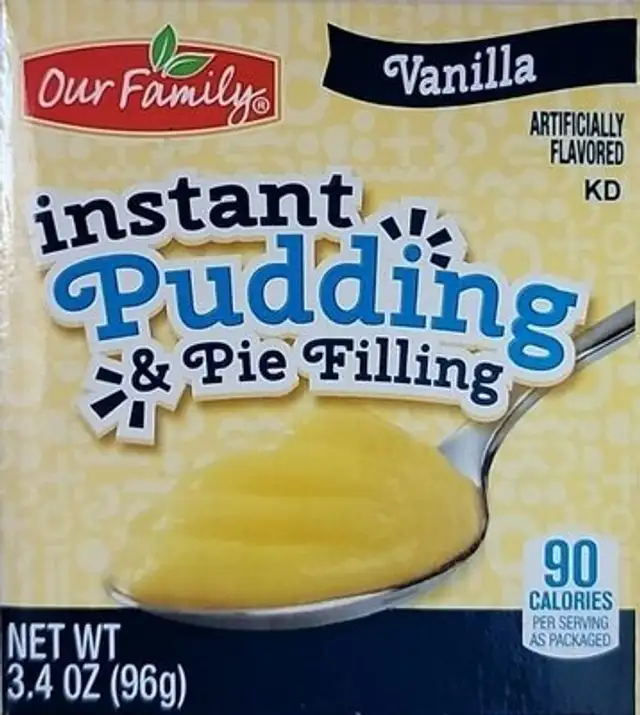 Vanilla instant pudding & pie filling nutrition facts table