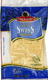 Swiss natural aged sliced cheese