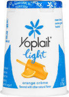 Yoplait light fat free yogurt orange creme