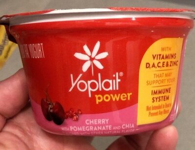 Yoplait power cherry with pomegranate and chia