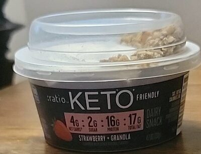 Keto strawberry Granola yogurt