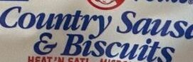 Country sausage & biscuits ingredients label