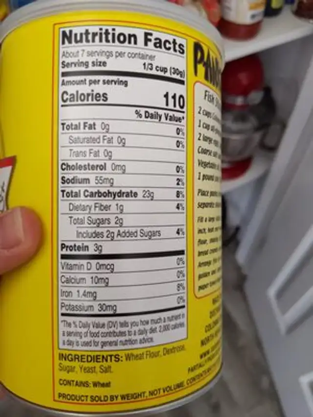 Panko ingredients label