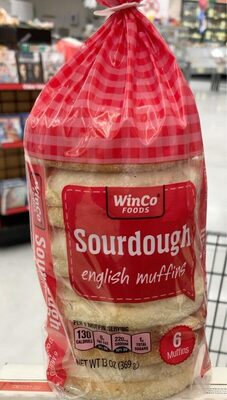 Sourdough English muffins front packaging
