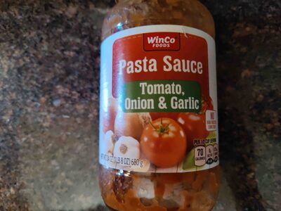 Pasta sauce - tomato onion & garlic front packaging