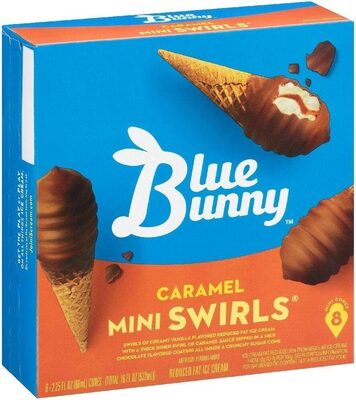 Caramel mini swirls ice cream cones