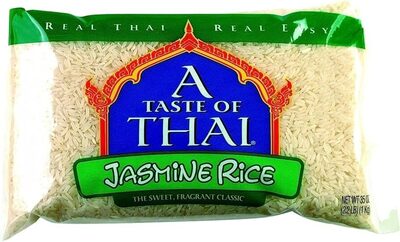 A taste of thai, jasmine rice front packaging