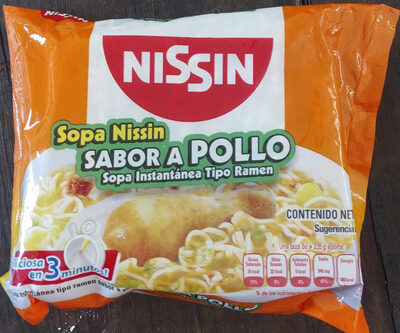 Sopa nissin sabor a pollo front packaging