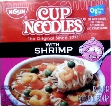 Cup  Noodles with shrimp 24 count front packaging