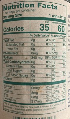 Stock fish nutrition facts table