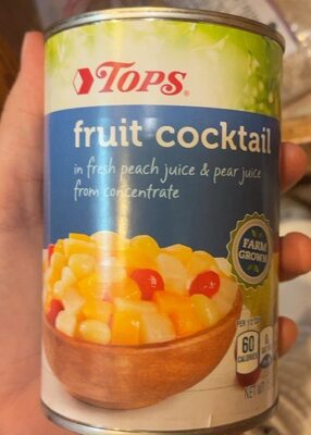 Fruit cocktail in a blend of peach juice & pear