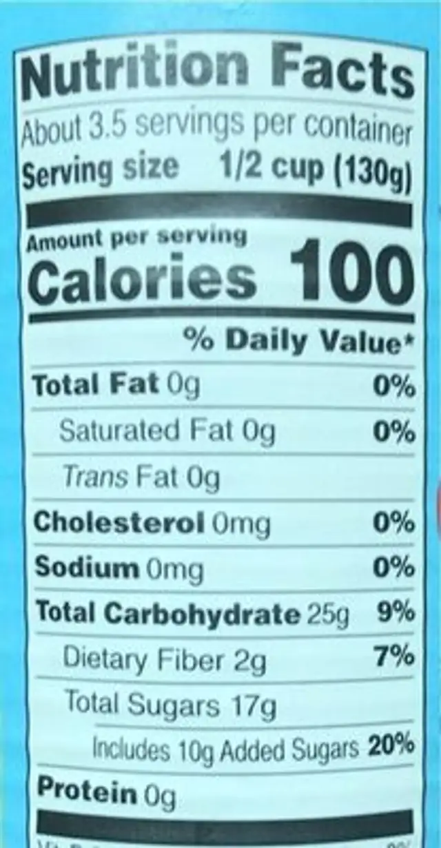 Bartlett pear halves in heavy syrup nutrition facts table