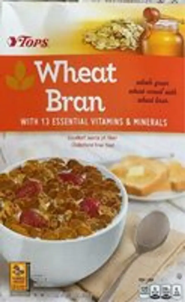 Whole grain wheat cereal with enriched wheat bran