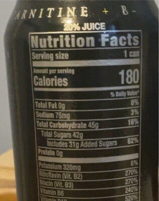 JUICE: Ripper nutrition facts table