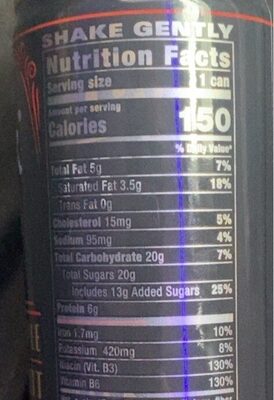 Monster energy expresso nutrition facts table