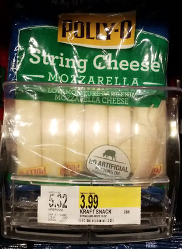 Mozarella String Cheese front packaging