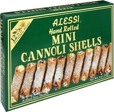 Alessi mini cannoli shells front packaging