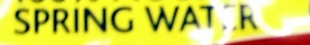 100% Mountain Spring Water ingredients label