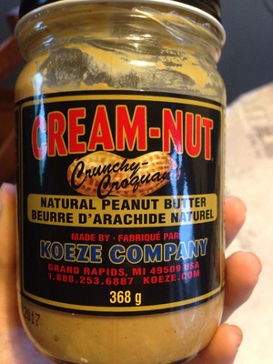 Cream-Nut Crunchy Croquant Natural Peanut Butter Made By Koeze Company
