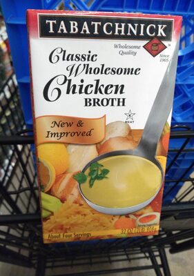 Classic wholesome chicken broth front packaging