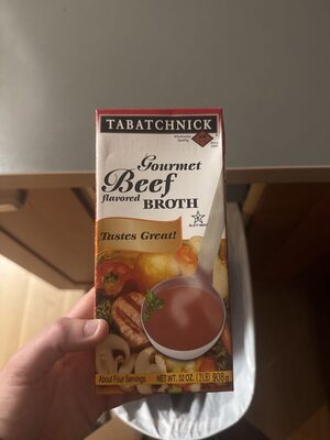 Gourmet Beef Flavored Broth front packaging