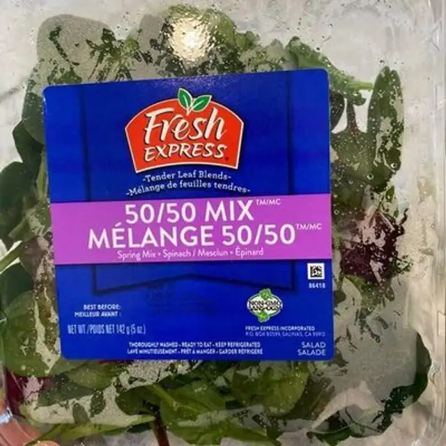 50/50 spinach mix front packaging