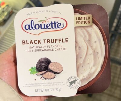 Black truffle spreadable cheese front packaging