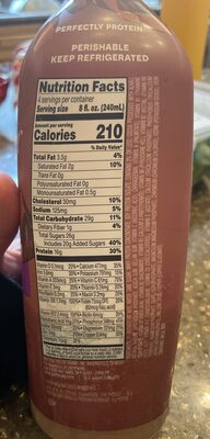 Chocolate protein plus nutrition facts table