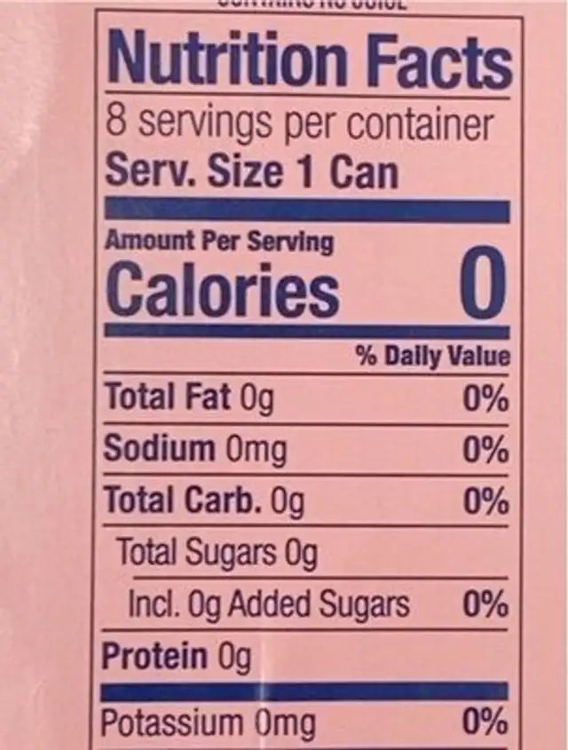 Ruby red grapefruit seltzer water nutrition facts table