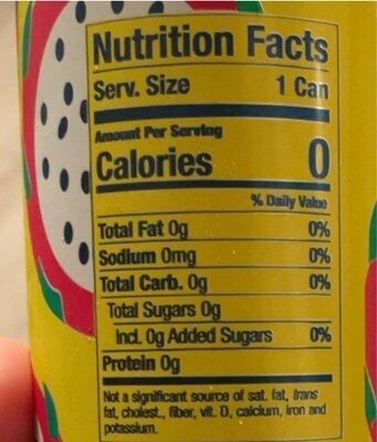 Polar Dragon Fruit Lemonade nutrition facts table