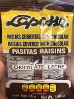 Pasitas cubiertas con chocolate