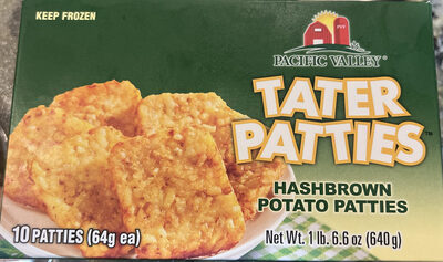 TATER PATTIES Hashbrown Potato Patties front packaging