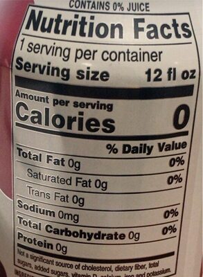 Passion fruit Sparkling Water nutrition facts table