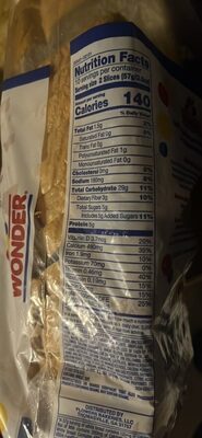 Calcium Fortified Enriched Bread nutrition facts table