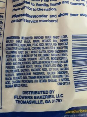 Hot Dog Buns ingredients label