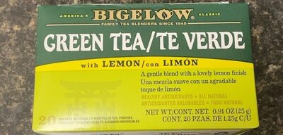 Green tea/ te verde with lemon / con limón