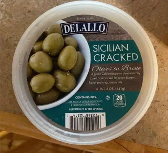 Sicilian Green Olives in Brine front packaging