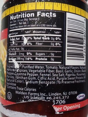 Sauce pasta cf tomato basil nutrition facts table