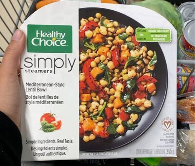 Mediterranean style lentil bowl