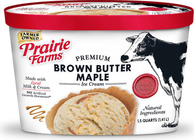 Premium brown butter ice cream swirled with a